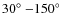 $30\hbox{$^\circ$ }{-}150\hbox{$^\circ$ }$