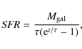 \begin{displaymath}%
{\it SFR} = \frac{M_{\rm gal}}{\tau ({\rm e}^{t / \tau} - 1)},
\end{displaymath}