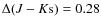 $\Delta(J-K{\rm s})=0.28$