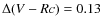 $\Delta(V-Rc)=0.13$