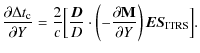 $\displaystyle \frac{\partial \Delta t_{\rm c}}{\partial Y} = \frac{2}{c}\Big[\f...
...ot
\left(-\frac{\partial {\bf M}}{\partial Y}\right)\vec{ES}_{\rm {ITRS}}\Big].$