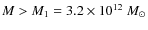 $M > M_1 = 3.2 \times 10^{12}~M_{\odot}$