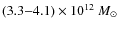 $(3.3{-}4.1) \times 10^{12}~M_{\odot}$