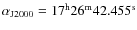 $\alpha_{\rm
J2000}=\rm 17^h26^m42.455^s$
