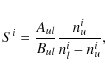 \begin{displaymath}%
S^i=\frac{A_{ul}}{B_{ul}}\frac{n^i_u}{n^i_l-n^i_u},
\end{displaymath}