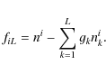 \begin{displaymath}%
f_{iL}=n^i-\sum_{k=1}^{L}g_k n^i_k.
\end{displaymath}