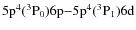 ${\rm 5p^4(^3P_0)6p{-}5p^4(^3P_1)6d}$