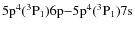 ${\rm 5p^4(^3P_1)6p{-}5p^4(^3P_1)7s}$