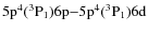 ${\rm 5p^4(^3P_1)6p{-}5p^4(^3P_1)6d}$