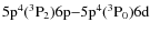 ${\rm 5p^4(^3P_2)6p{-}5p^4(^3P_0)6d}$