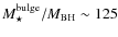 $M_{\star}^{\rm bulge}/M_{\rm BH}\sim 125$