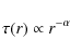 \begin{displaymath}%
\tau(r) \propto r^{-\alpha}
\end{displaymath}