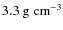 $3.3~\hbox{g}~\hbox{cm}^{-3}$