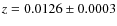 $z = 0.0126 \pm 0.0003$