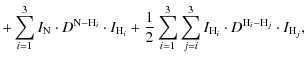 $\displaystyle + \sum_{i=1}^3 I_{\rm N}\cdot D^{{\rm N-H}_i} \cdot I_{{\rm H}_i}...
...3 \sum_{j=i}^3 I_{{\rm H}_i} \cdot D^{{\rm H}_i-{\rm H}_j} \cdot I_{{\rm H}_j},$