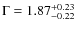 $\Gamma = 1.87_{-0.22}^{+0.23}$