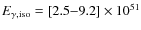 $E_{\rm\gamma,iso}= [2.5{-}9.2]\times10^{51}$