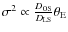 $\sigma^2 \propto \frac{D_{\rm OS}}{D_{\rm LS}}\theta_{\rm E}$