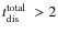 $\mbox{$t_{\rm dis}^{\rm total}$ }>2$