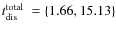 $\mbox{$t_{\rm dis}^{\rm total}$ }=\{1.66,15.13\}$