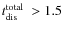 $\mbox{$t_{\rm dis}^{\rm total}$ }>1.5$