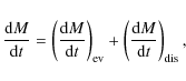 \begin{displaymath}
\frac{{\rm d}M}{{\rm d}t} = \left(\frac{{\rm d}M}{{\rm d}t}...
..._{\rm ev} + \left(\frac{{\rm d}M}{{\rm d}t}\right)_{\rm dis} ,
\end{displaymath}