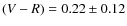 $(V-R) = 0.22 \pm 0.12$
