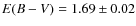 $E(B-V)=1.69 \pm 0.02$