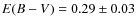 $E(B-V)=0.29 \pm 0.03$
