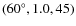 $(60^\circ , 1.0, 45)$