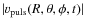 $\vert v_{\rm puls}(R,\theta,\phi,t)\vert$
