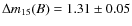 $\Delta m_{15}(B)=1.31\pm 0.05$