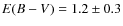 $E(B-V)=1.2\pm 0.3$