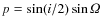 $p= \sin(i/2)\sin{\mathit{\Omega}}$