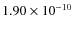 $1.90\times 10^{-10 } $