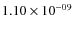 $1.10\times 10^{-09 } $