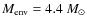 $M_{\rm {env}} = 4.4~M_\odot$