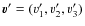 ${\vec v}' = (v'_1, v'_2, v'_3)$