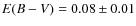 $E(B-V) = 0.08\pm 0.01$