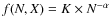 $f(N,X) = K \times N^{-\alpha}$