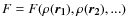 $F =
F(\rho(\vec{r_1}),\rho(\vec{r_2}),...)$
