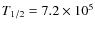 $T_{1/2}=7.2\times10^5$