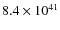 $8.4 \times 10^{41}$