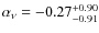 $\alpha_{\nu} = -0.27^{+0.90}_{-0.91}$