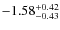 $\rm -1.58^{+0.42}_{-0.43}$