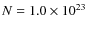 $N=1.0\times 10^{23}$