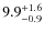 $ 9.9 _{\rm - 0.9 }^{+ 1.6 }$