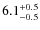 $ 6.1 _{\rm - 0.5 }^{+ 0.5 }$