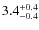 $ 3.4 _{\rm - 0.4 }^{+ 0.4 }$