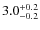 $ 3.0 _{\rm - 0.2 }^{+ 0.2 }$